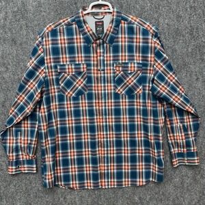 Wrangler Outdoor snap button long sleeve shirt men's 2XL plaid